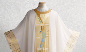 Stained Glass Chasuble in White & Gold