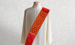 Classic Francis <br> Deacon Stole <br> in Lucia Red
