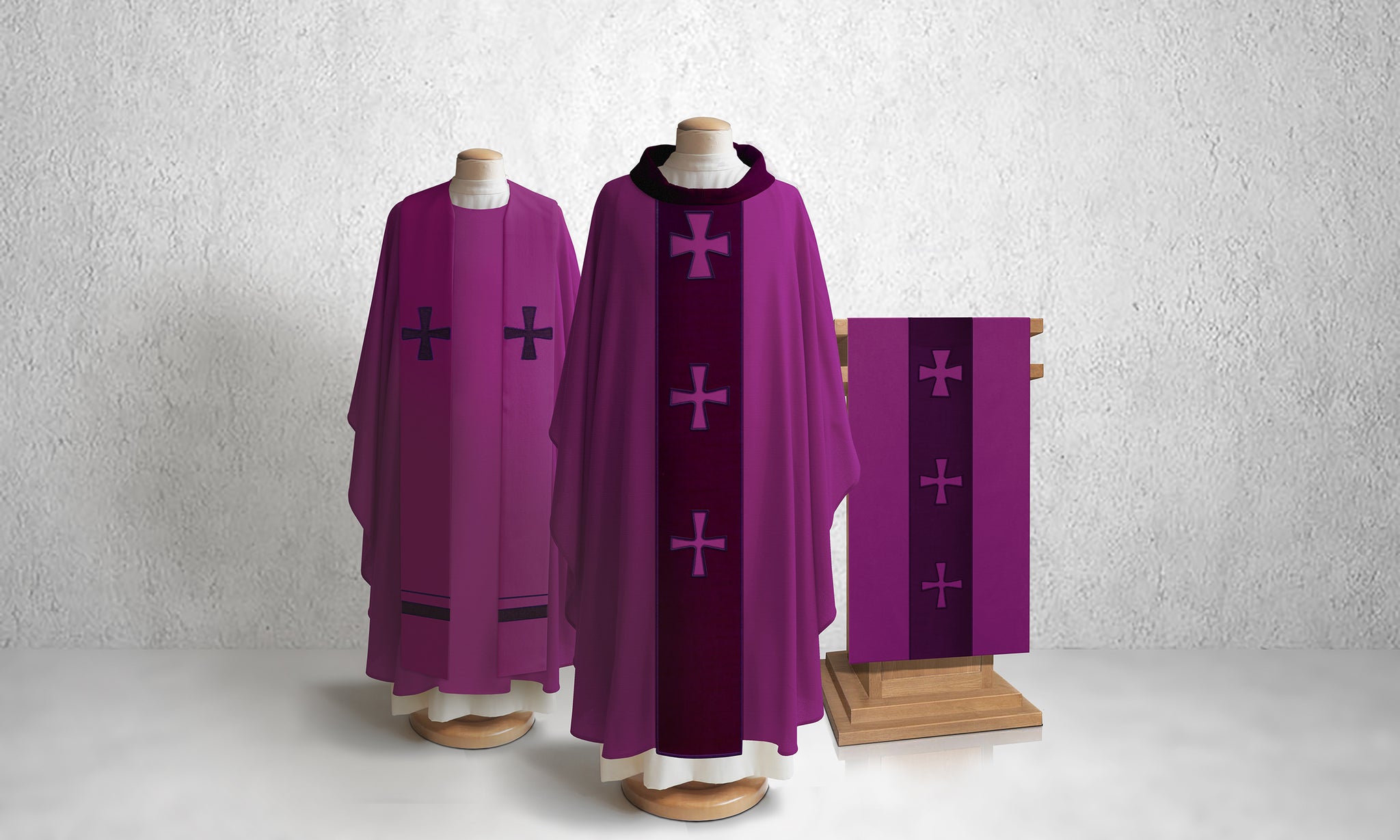 376 Crucifixion Lectern Hanging in Purple