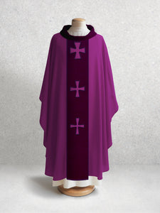 376 Crucifixion Chasuble in Purple