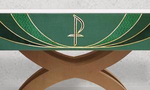 Chi Rho <br> Altar Frontal <br> in Green