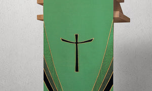 Curvilinear Cross Lectern Hanging <br> in Green