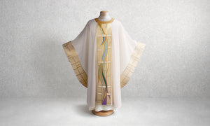 Stained Glass Chasuble in White & Gold