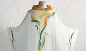 Water & Foliage Chasuble <br> in White