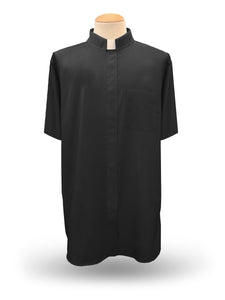 Men's Short Sleeve <br>Tab Collar Clergy Shirt <br> in Black