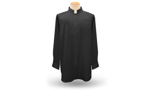 Men's Long Sleeve <br> Tab Collar Clergy Shirt <br> in Black
