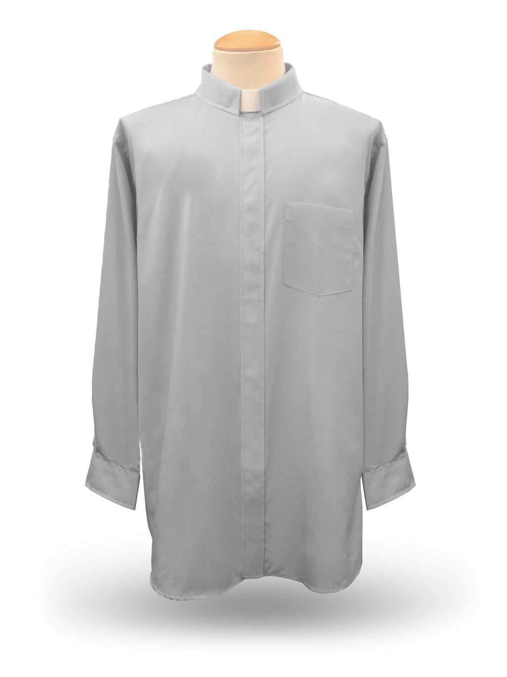 Men's Long Sleeve <br> Tab Collar Clergy Shirt <br> in Grey