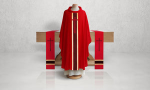 378 True Cross Chasuble in Red